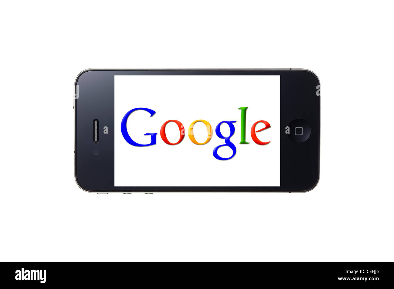 Google logo display on iPhone screen Stock Photo