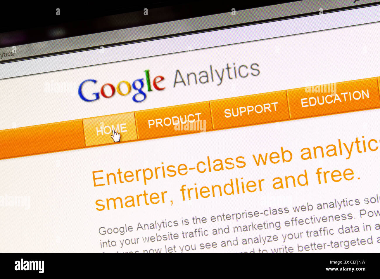 Google website display on computer screen Stock Photo