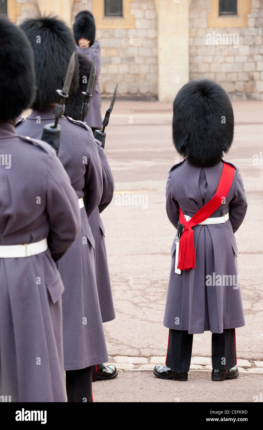 The Changing of the Guard at Windsor Castle. Windsor, Berkshire, England, UK Stock Photo