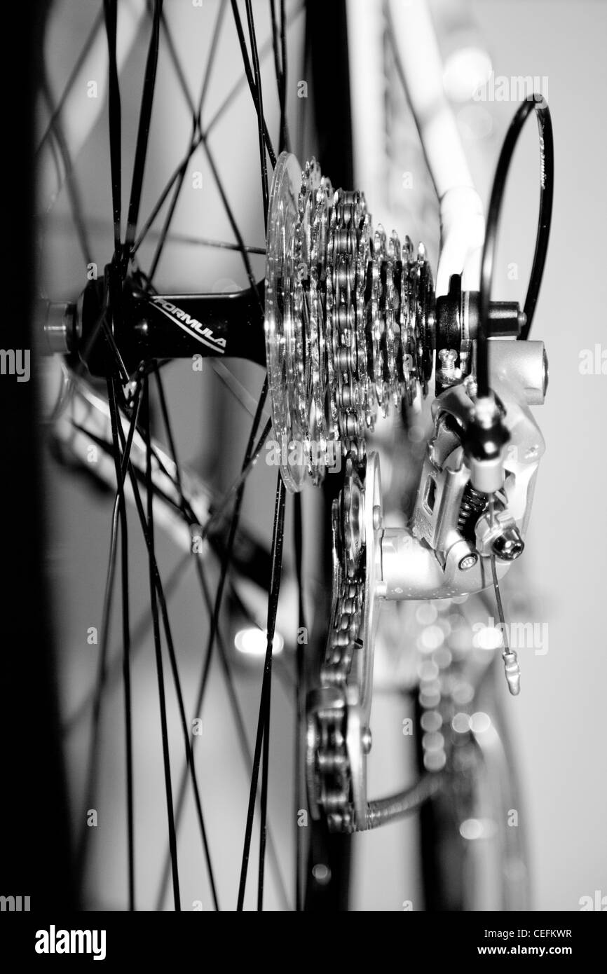 Racing bike bicycle rear derailleur sprockets gears Stock Photo Alamy