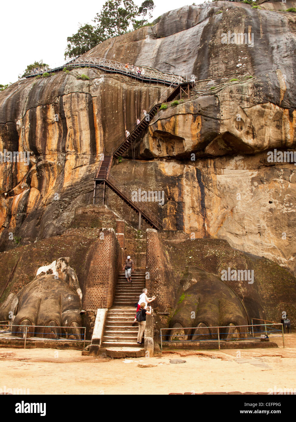 The Stairway To The Peak Of Lion Rock Sigariya Sri Lanka Stock Photo Alamy