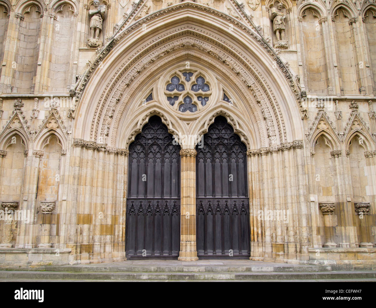 England, North Yorkshire, York City. Grand door and arch on the West