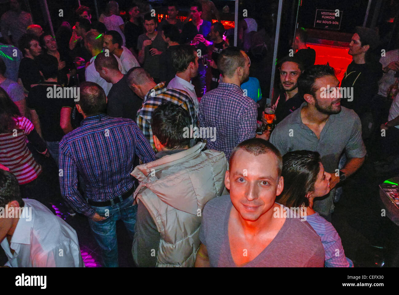 Paris France Gay Bar With Crowded Dance Floor Stock Photo
