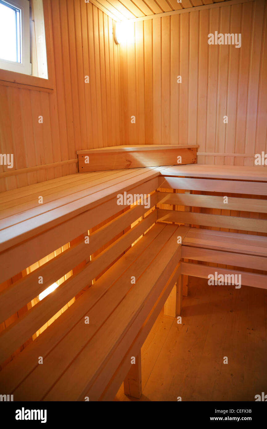 interior of the Finnish sauna Stock Photo Alamy