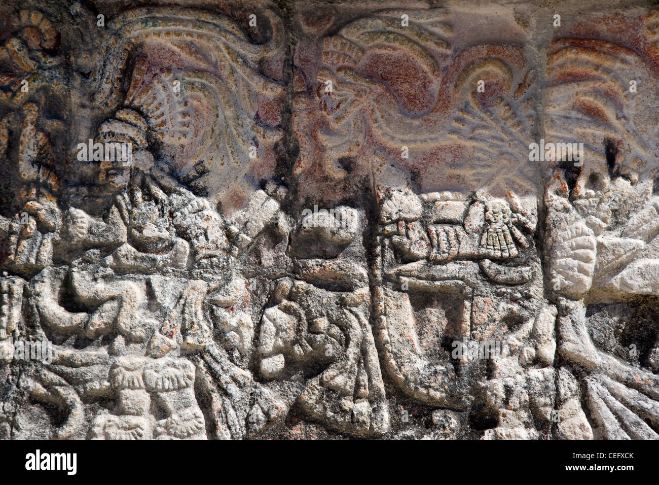 Pictorial relief, Chichen Itza, Yucatan. Mexico Stock Photo