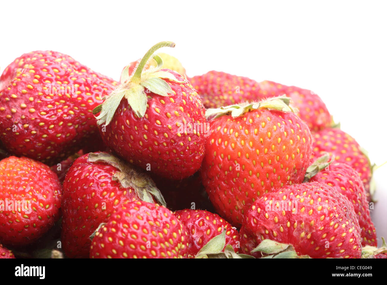 Fresh red strawberry isolated on white background Stock Photo - Alamy