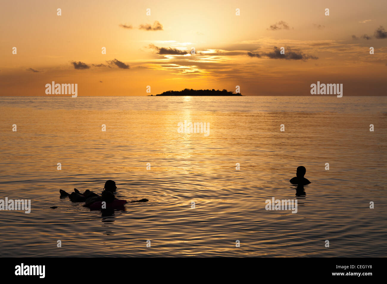 Sunset at Maldives, North Male Atoll, Indian Ocean, Maldives Stock Photo