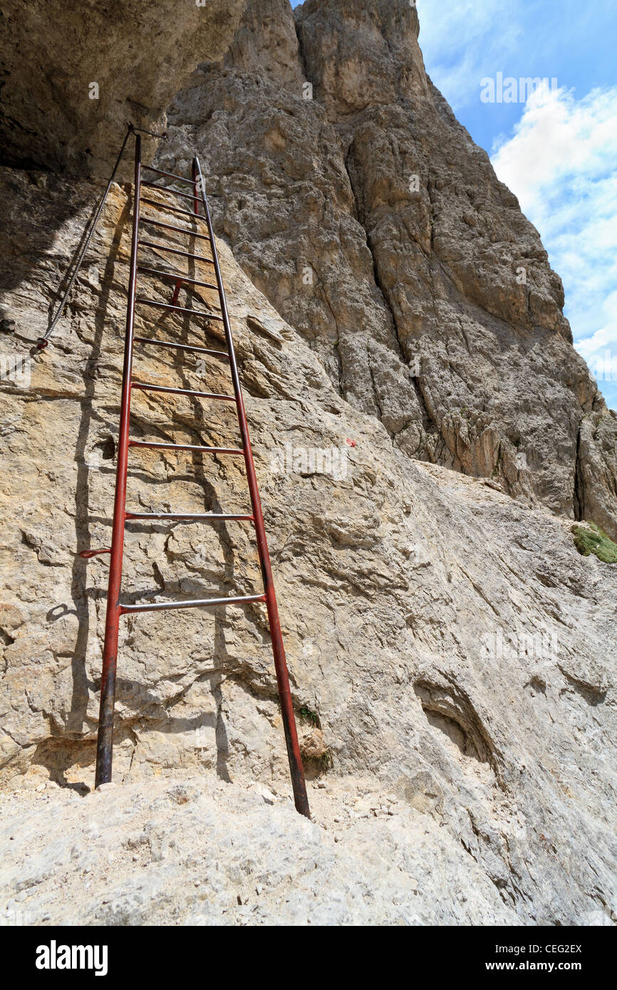 metal ladder used by hikers in Italian Dolomites Stock Photo Alamy
