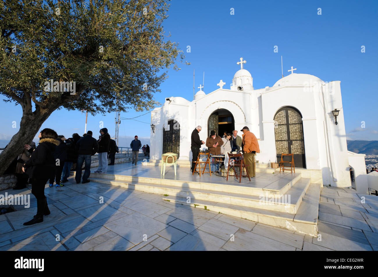 St. George's Chapel on Mount Lycabettus, Athens, Greece, Europe Stock Photo