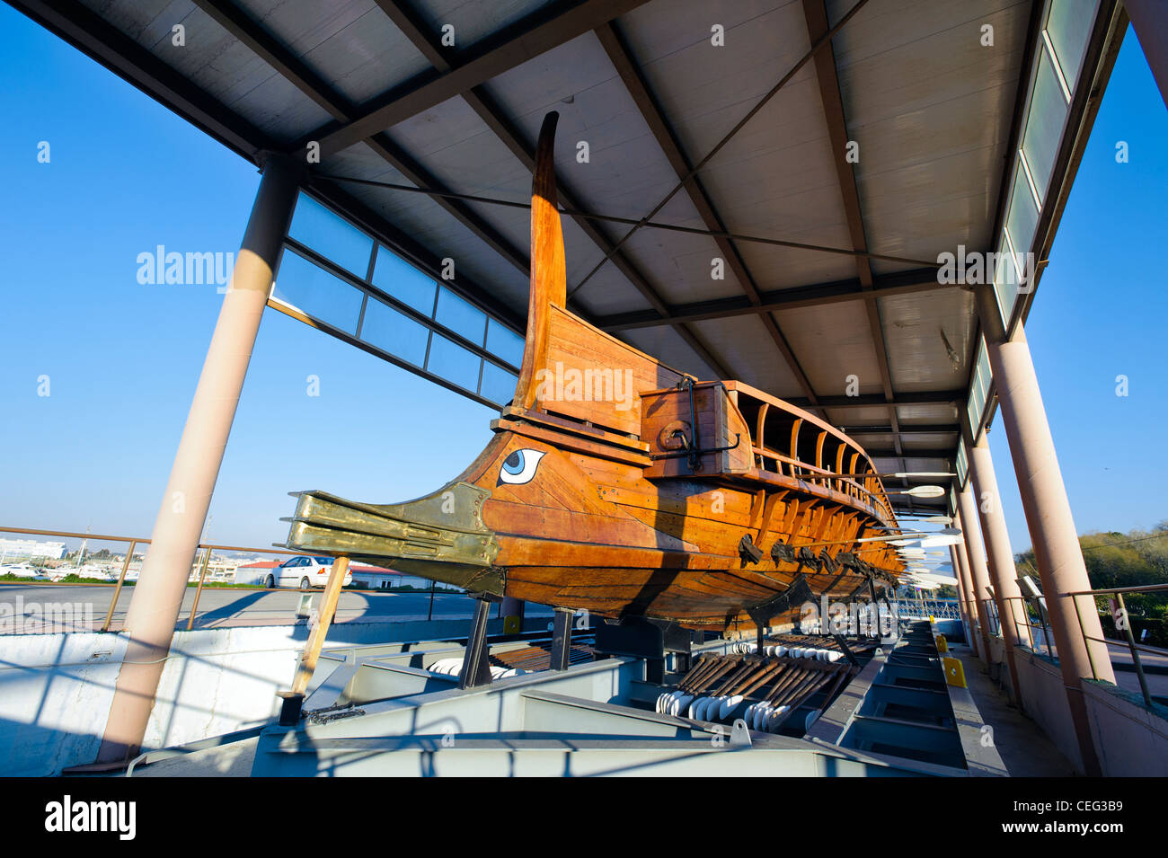 Replica of a trireme in the Trokadero Marina Ship Museum, Paleo Faliro