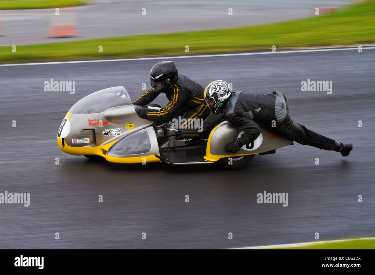 A photograph of a Sidecar outfit at Mallory Park 2011 Stock Photo