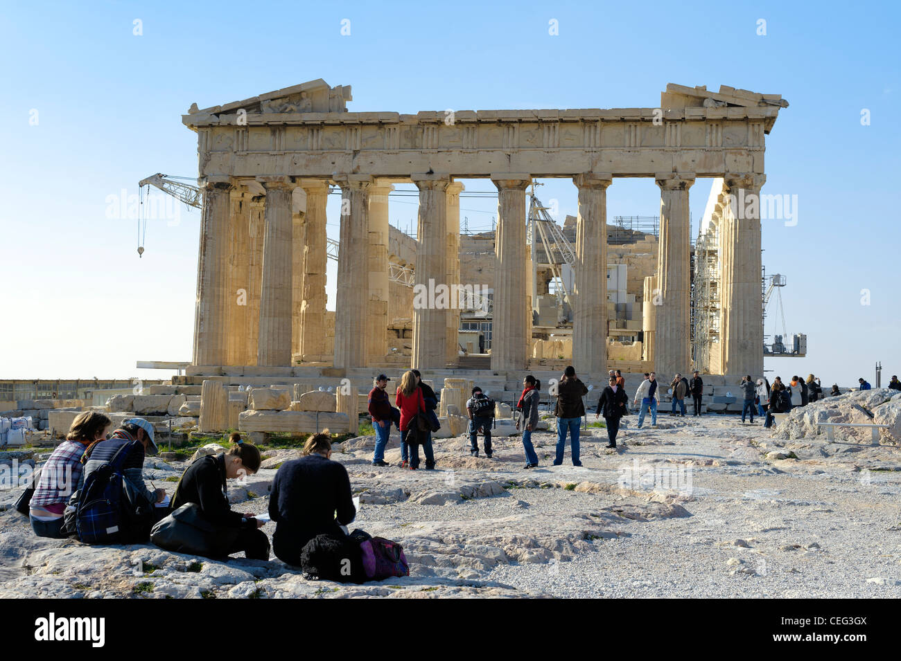Parthenon Temple, the Acropolis, Athens, Greece, Europe Stock Photo