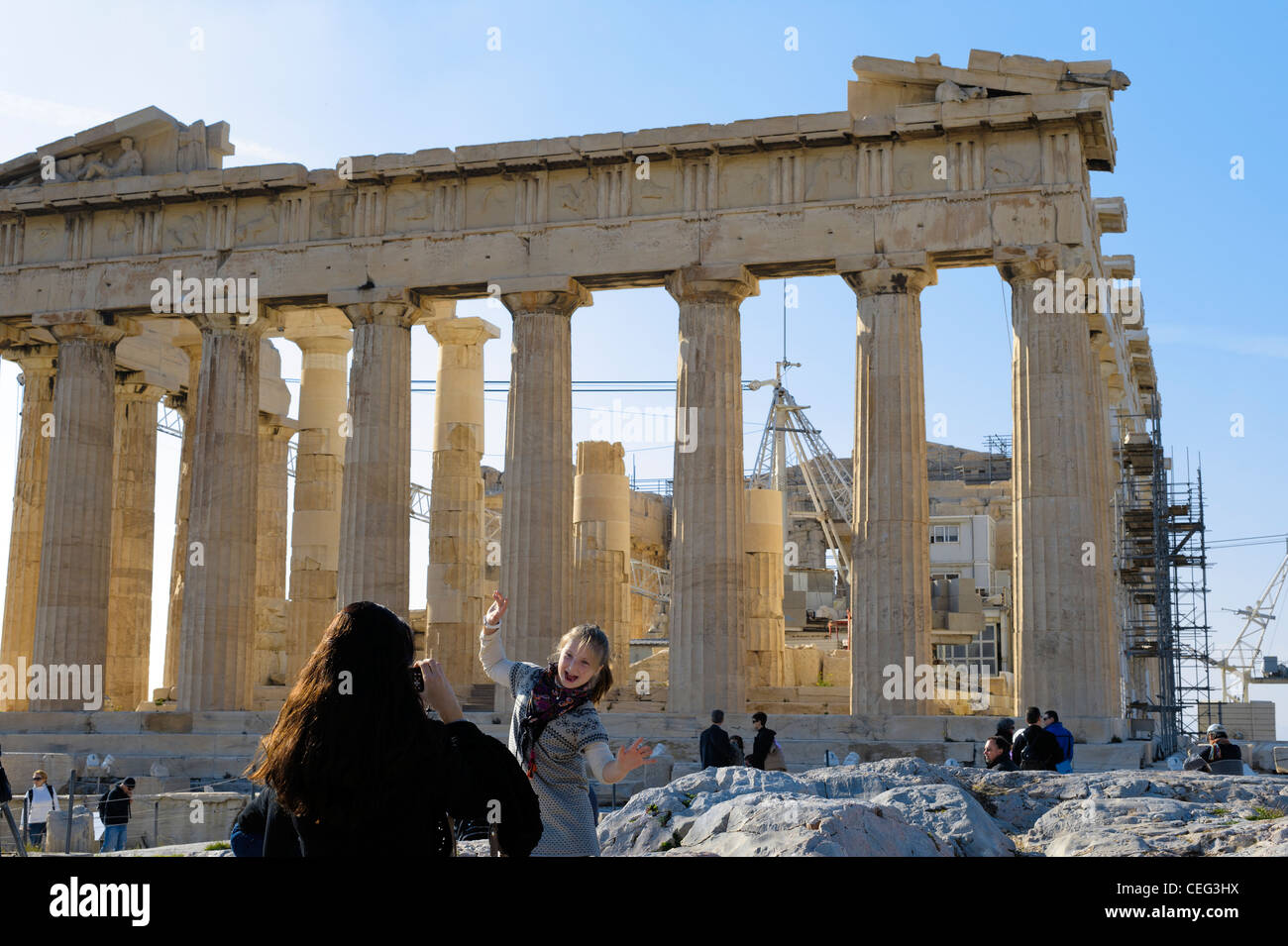 Parthenon Temple, the Acropolis, Athens, Greece, Europe Stock Photo