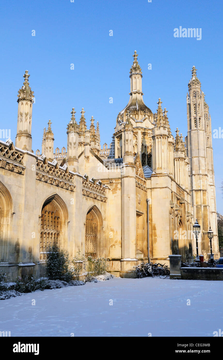 King's College in Winter, Cambridge, England, UK Stock Photo