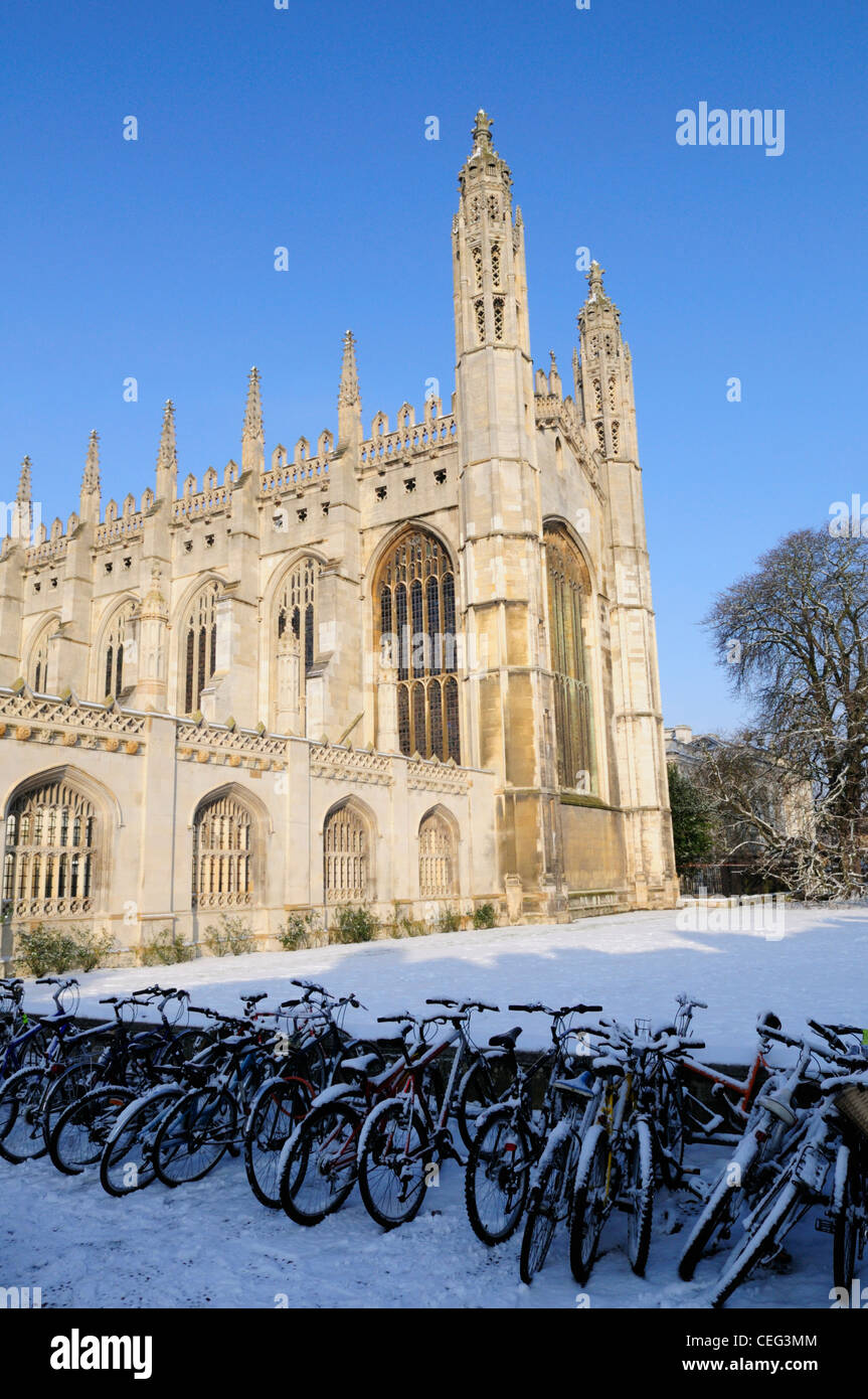 King's College Chapel in Winter, Cambridge, England, UK Stock Photo