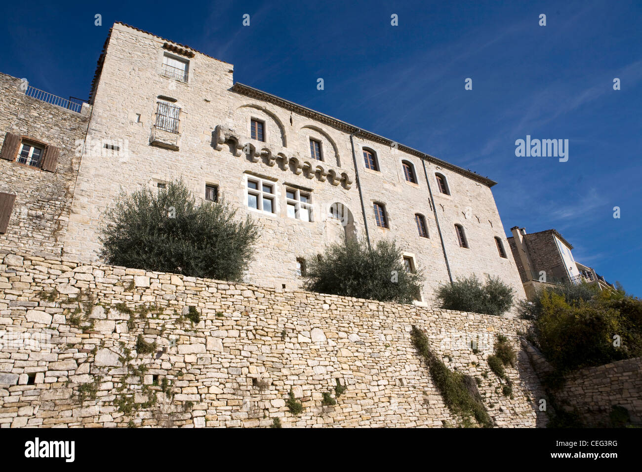 Stone streets of Vezenobres, Gard, France Stock Photo