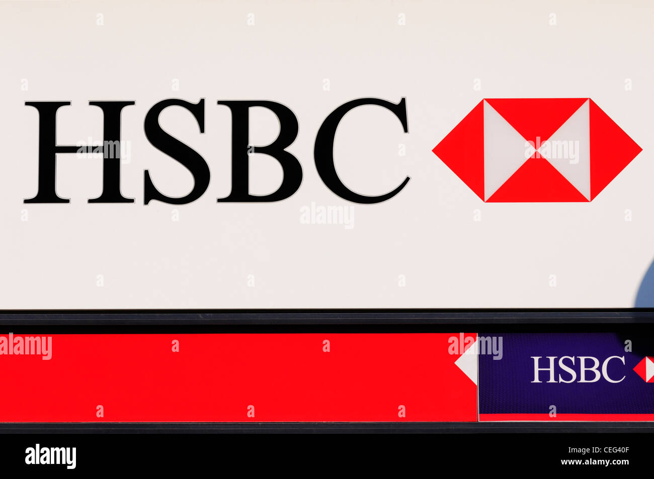 HSBC Sign Logo, Cambridge, England, UK Stock Photo