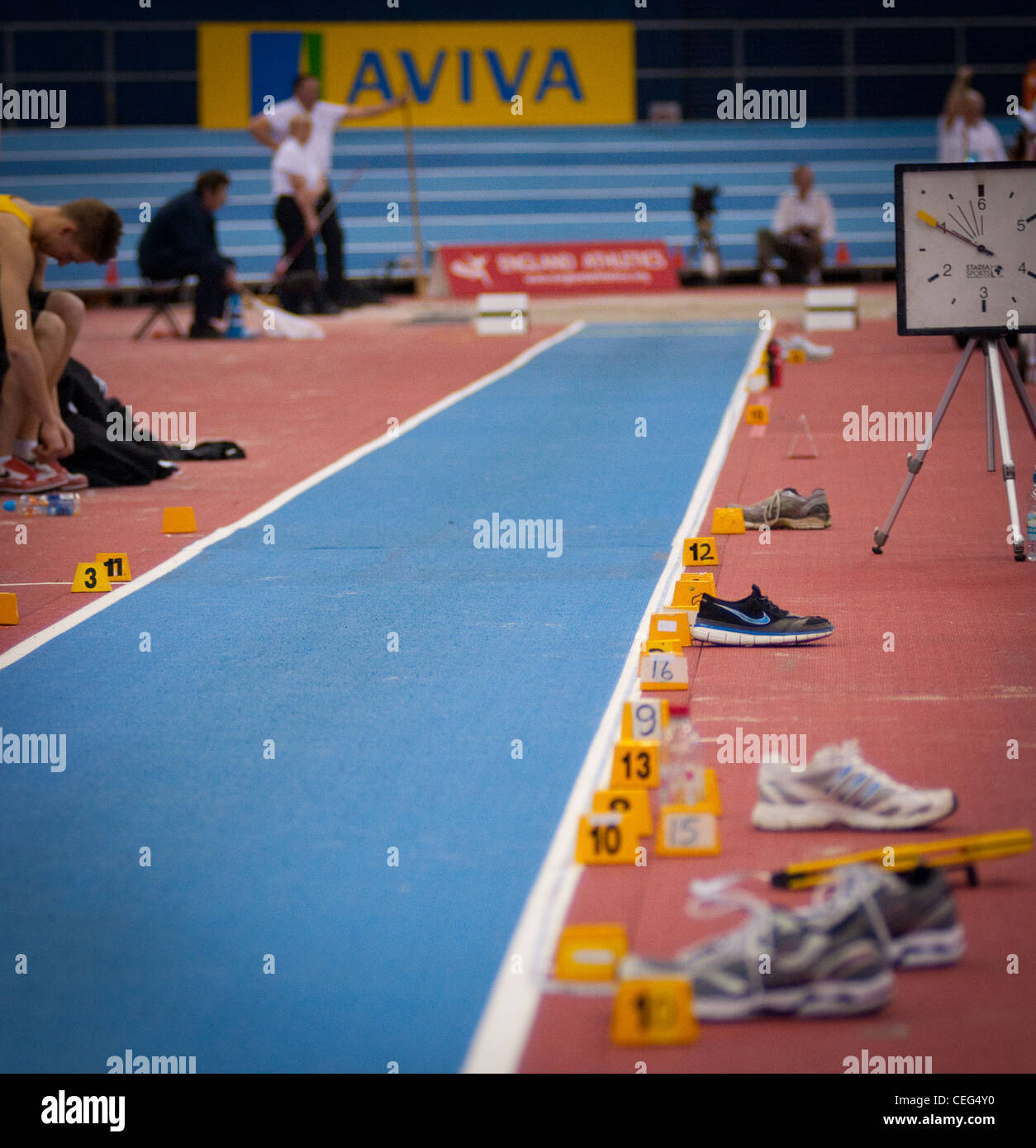 Long jump running track Stock Photo Alamy