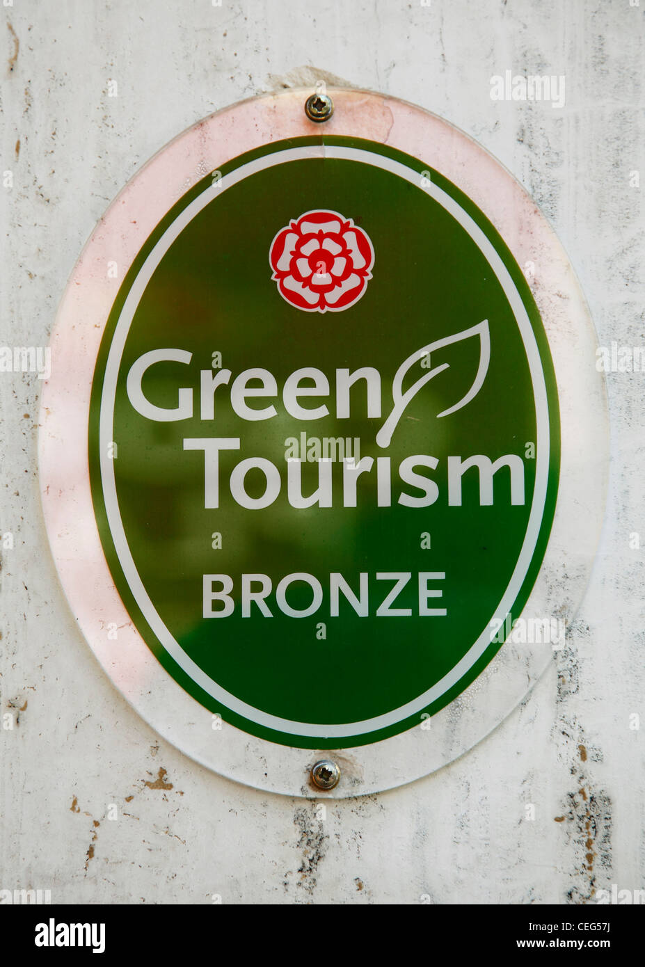 A Green Tourism sign at a hotel in the U.K. Stock Photo