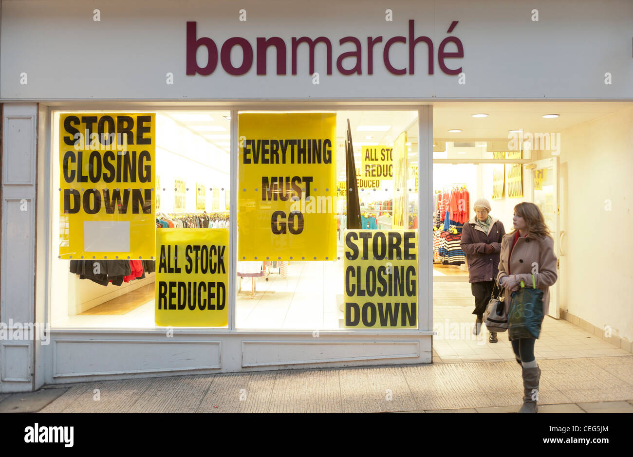 A branch of the women's clothing store BonMarche, part of the failed  Peacocks group of stores, about to close down, UK Stock Photo - Alamy