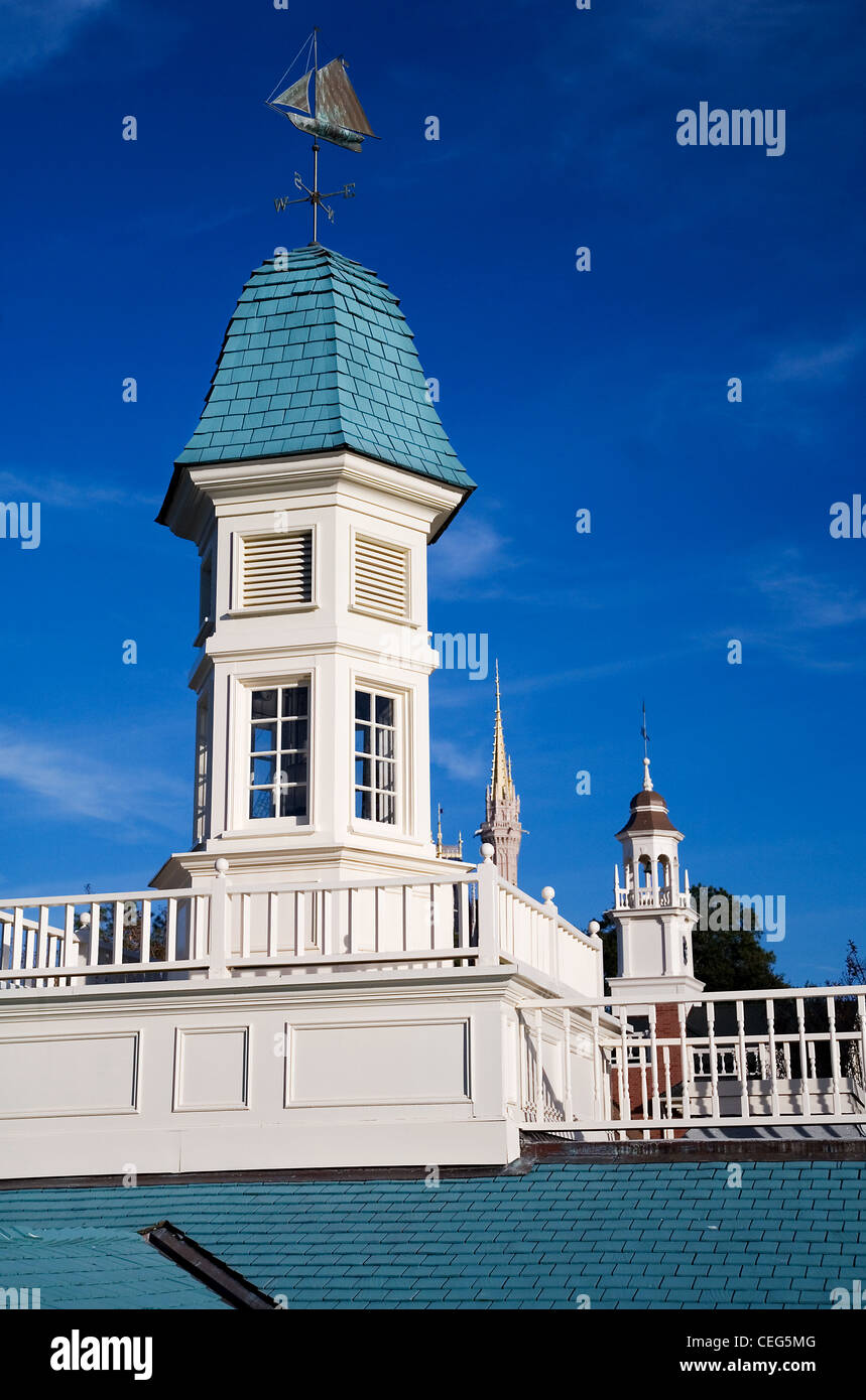 Period building towers in Disneyworld, Orlando, Florida, USA Stock Photo