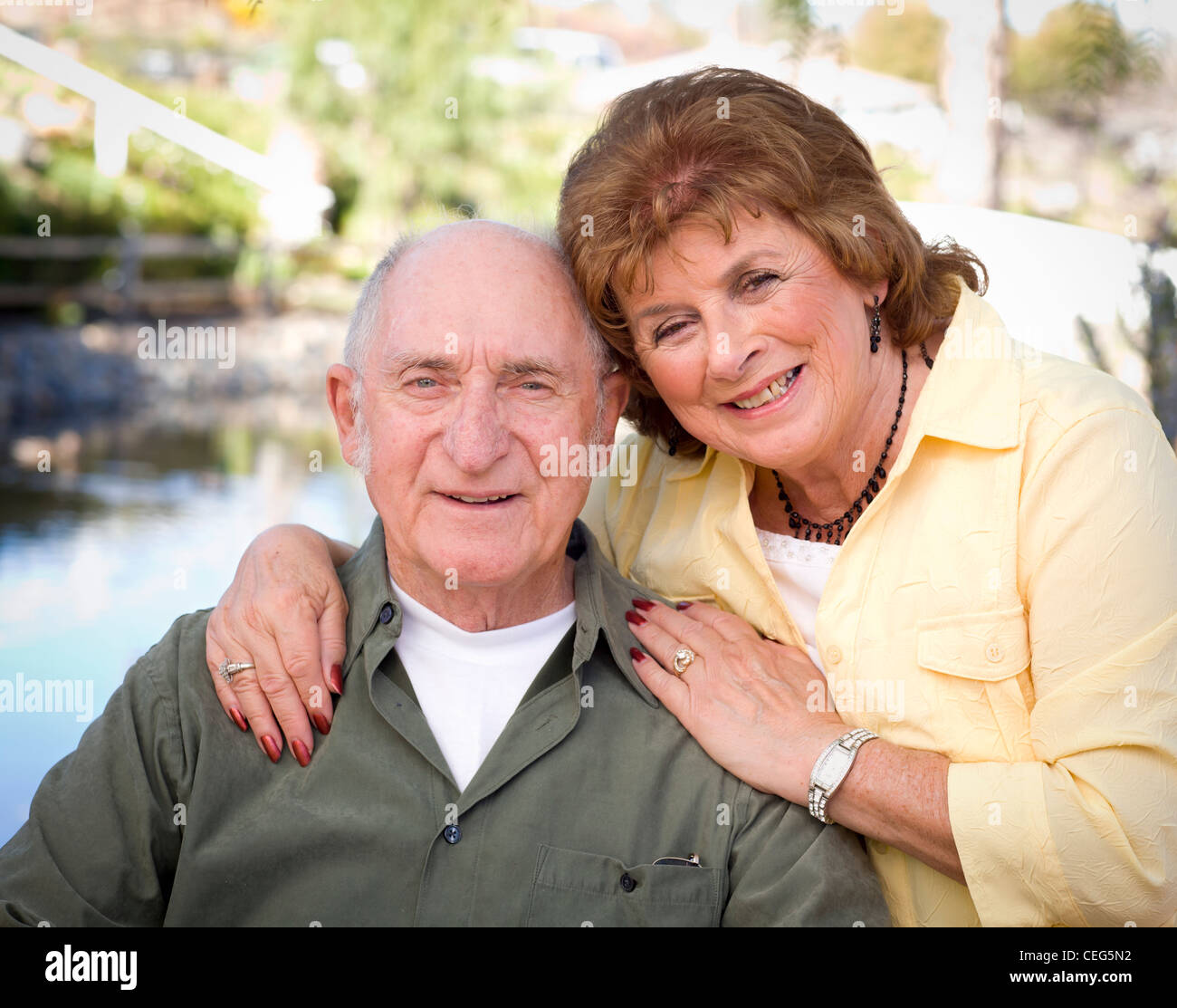 Happy Senior Couple Enjoying Each Other in The Park Stock Photo - Alamy