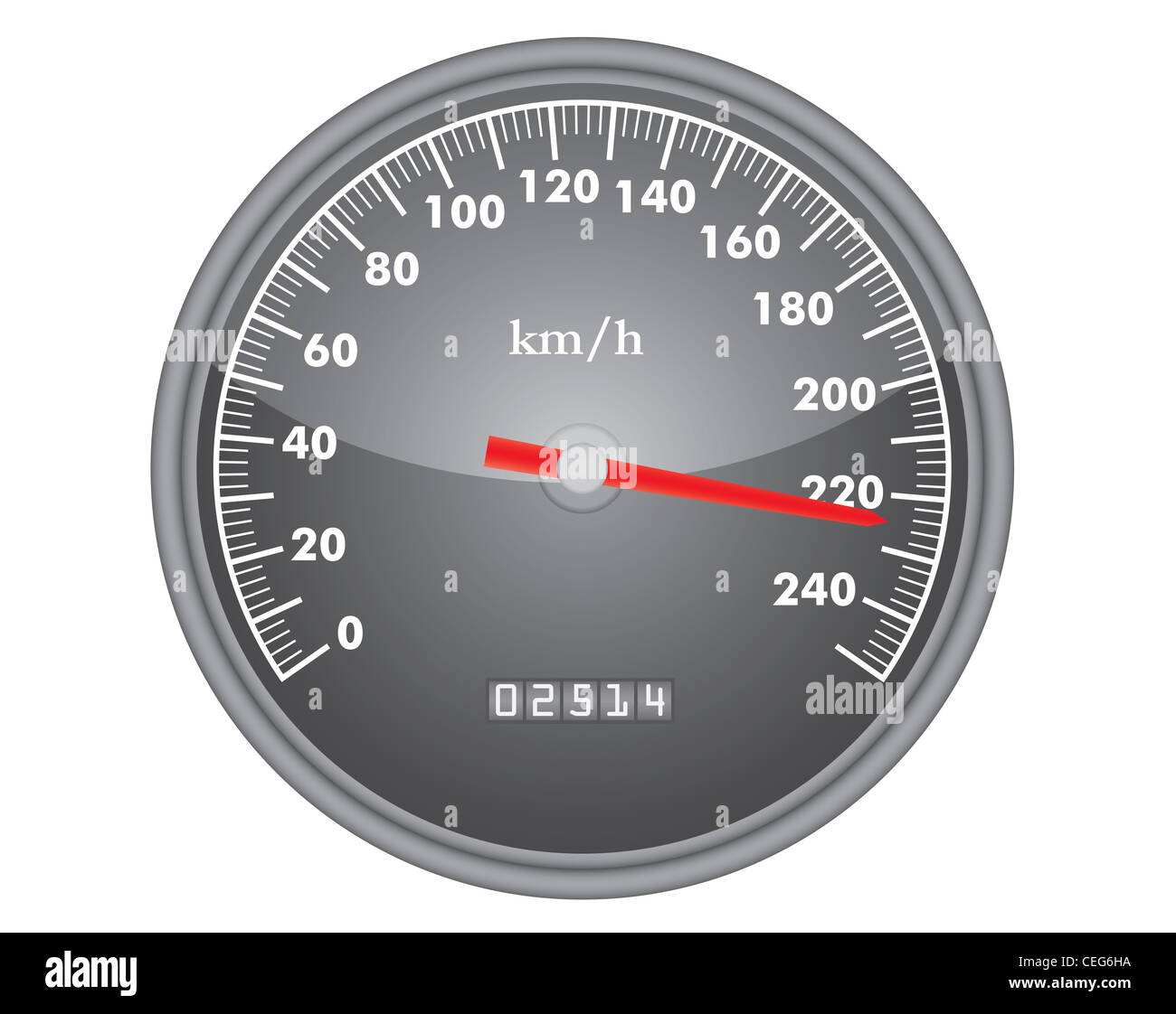dashboard speedometer gauge isolated on white illustration Stock Photo