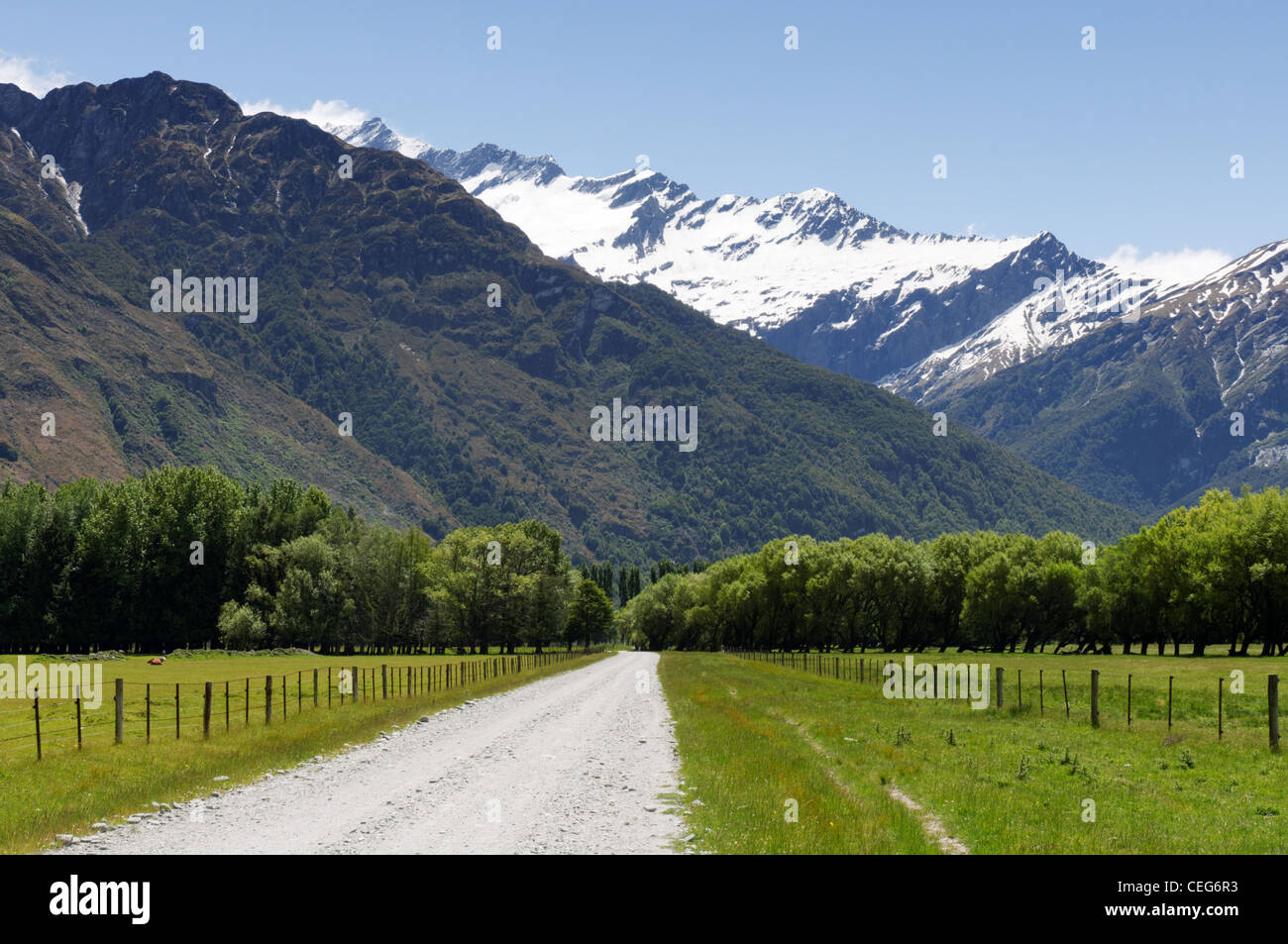 Mountains in Mount Aspiring National Park, New Zealand Stock Photo