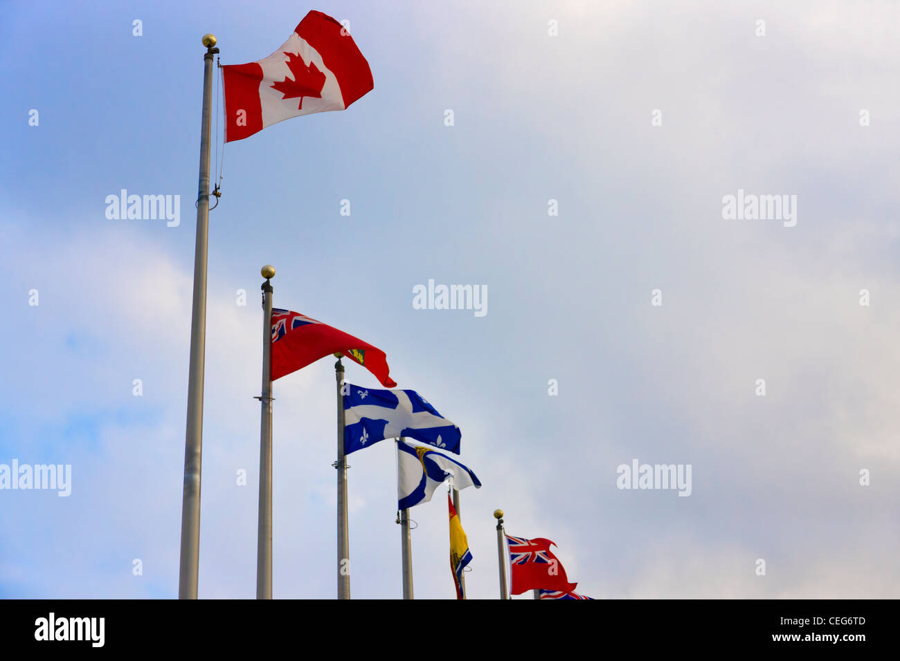 Flag poles, Ottawa, Canada Stock Photo