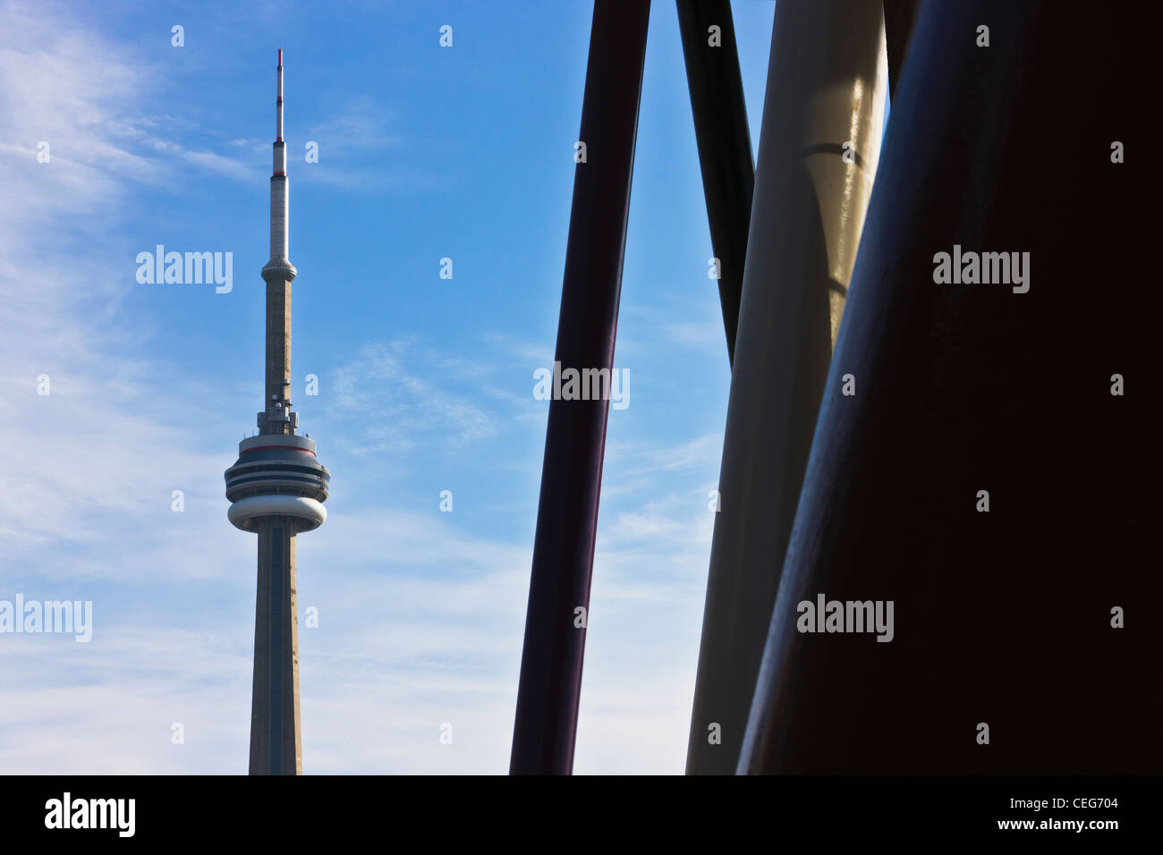 CN Tower with Toronto School of Art, Toronto, Canada Stock Photo