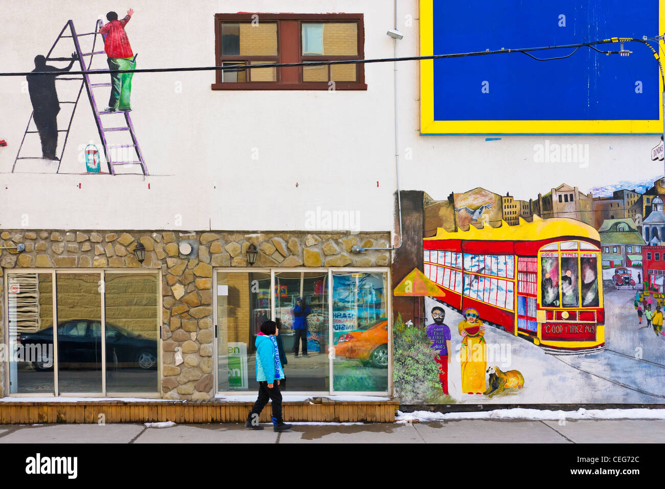 Colorful mural on the street in downtown, Toronto, Canada Stock Photo Alamy
