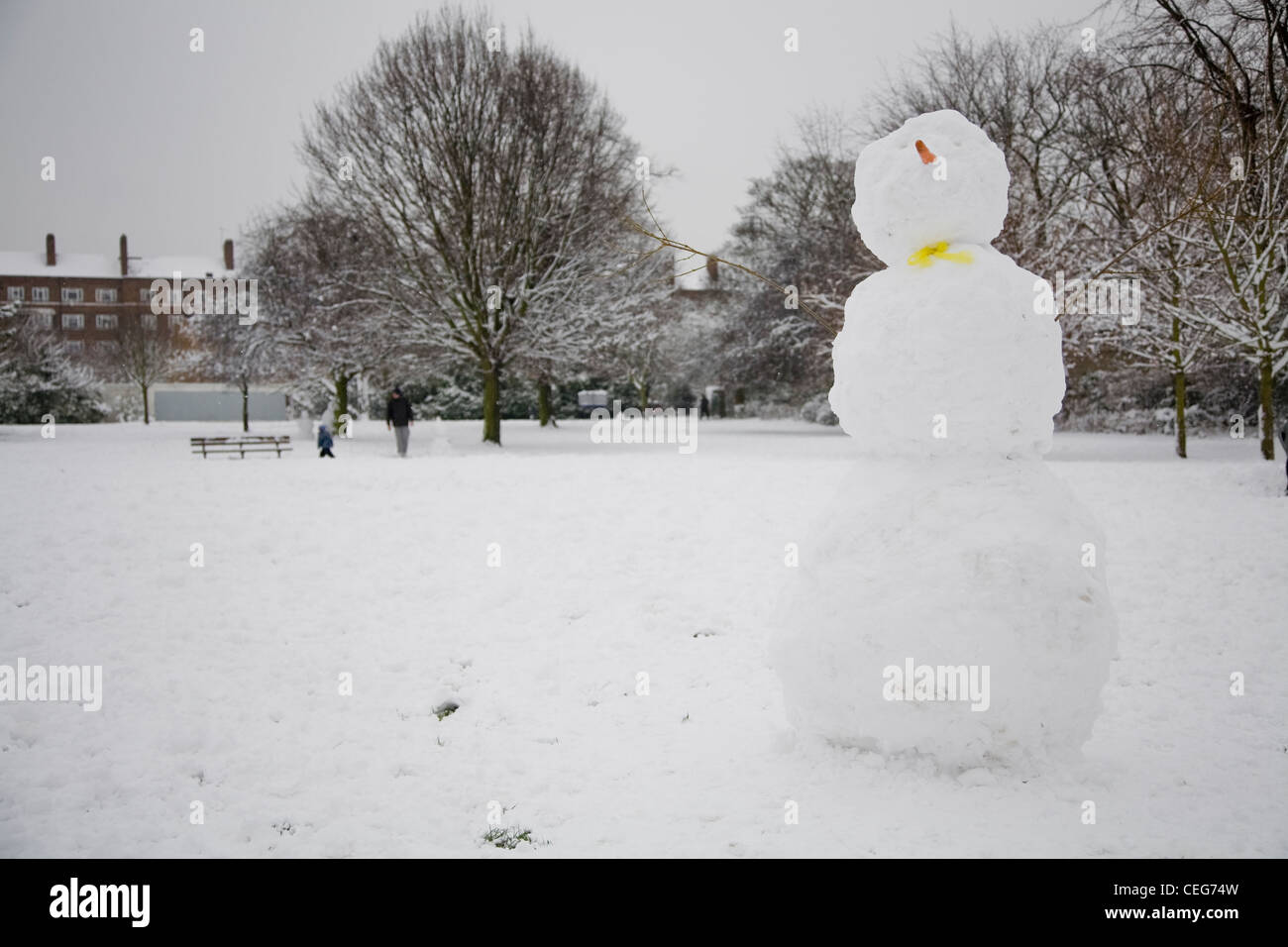 A snowy day in London Stock Photo