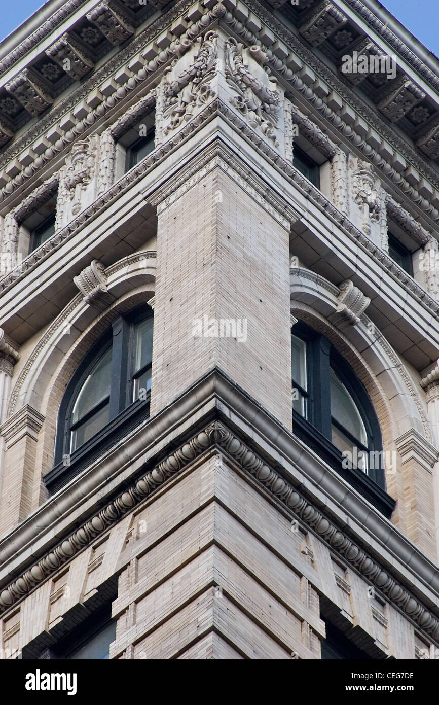 XIX century building molding detail, New York City Stock Photo