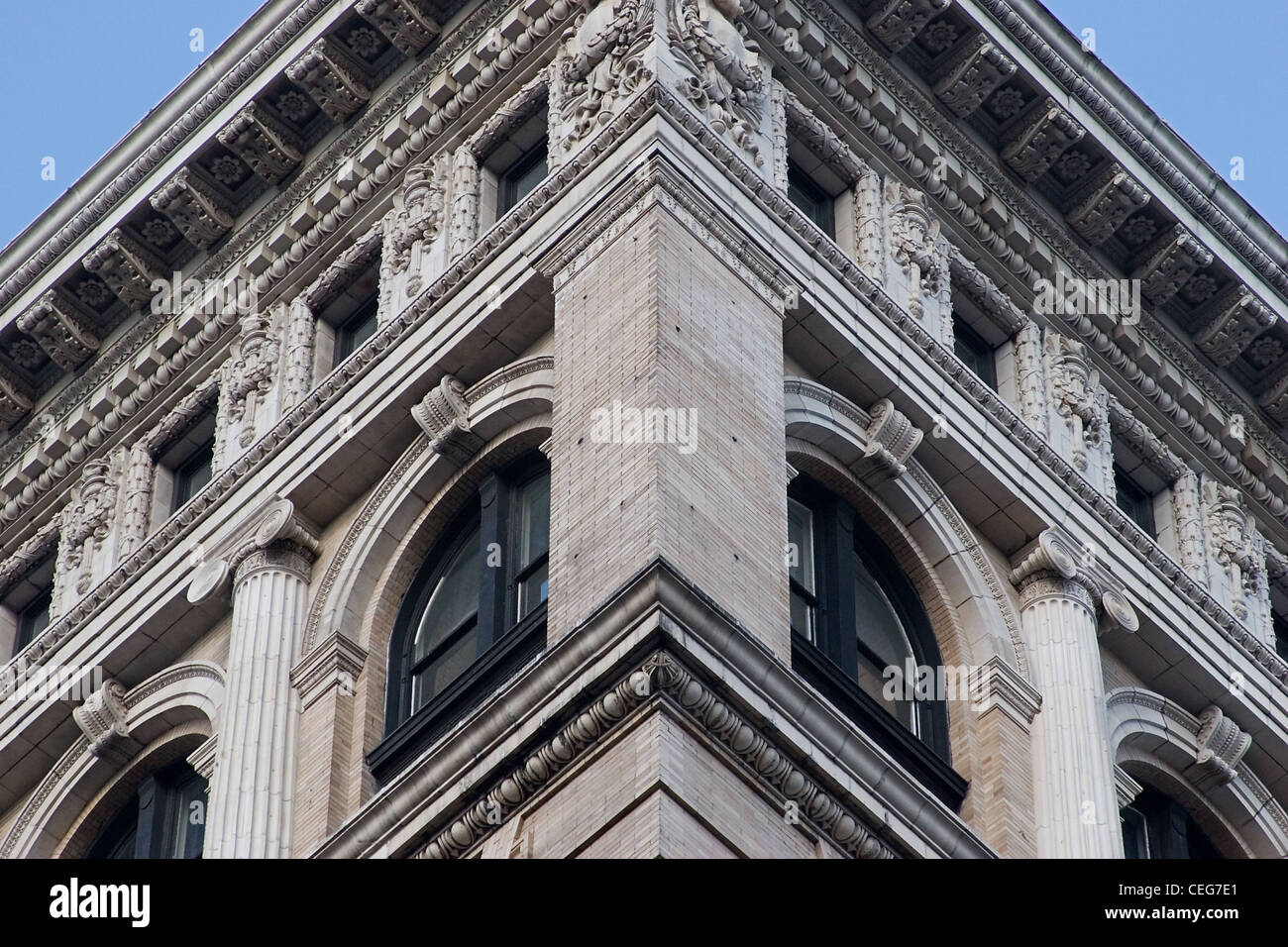 XIX century building molding detail, New York City Stock Photo