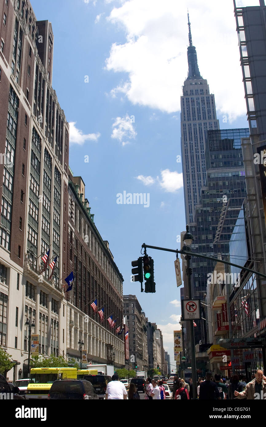 Macy's and the Empire State Building, New York City Stock Photo