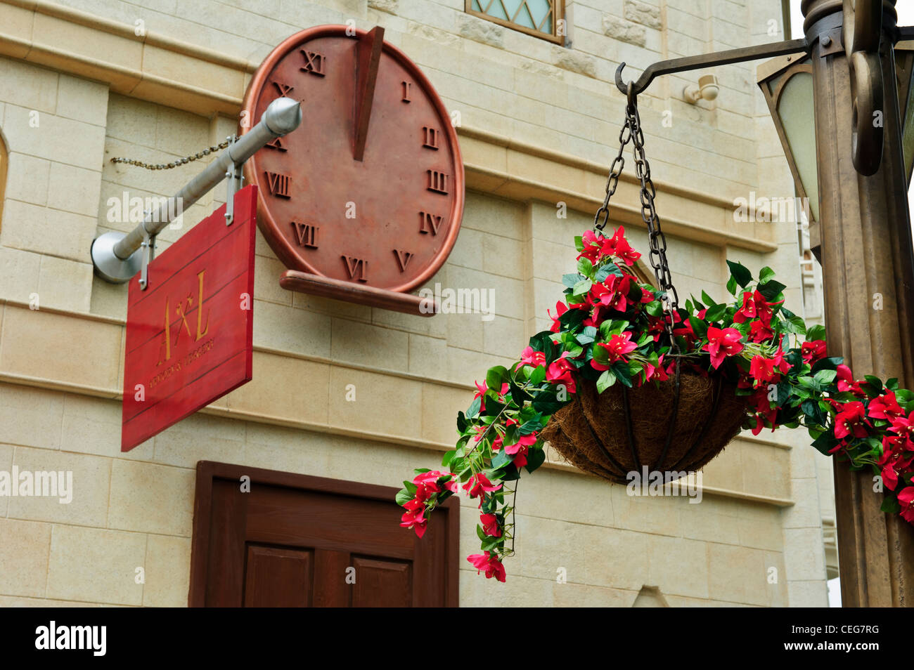 Clock, Universal Studios, Singapore Stock Photo Alamy