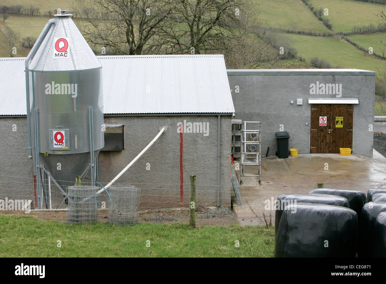 entrance to chicken poultry farm housing building in the uk northern