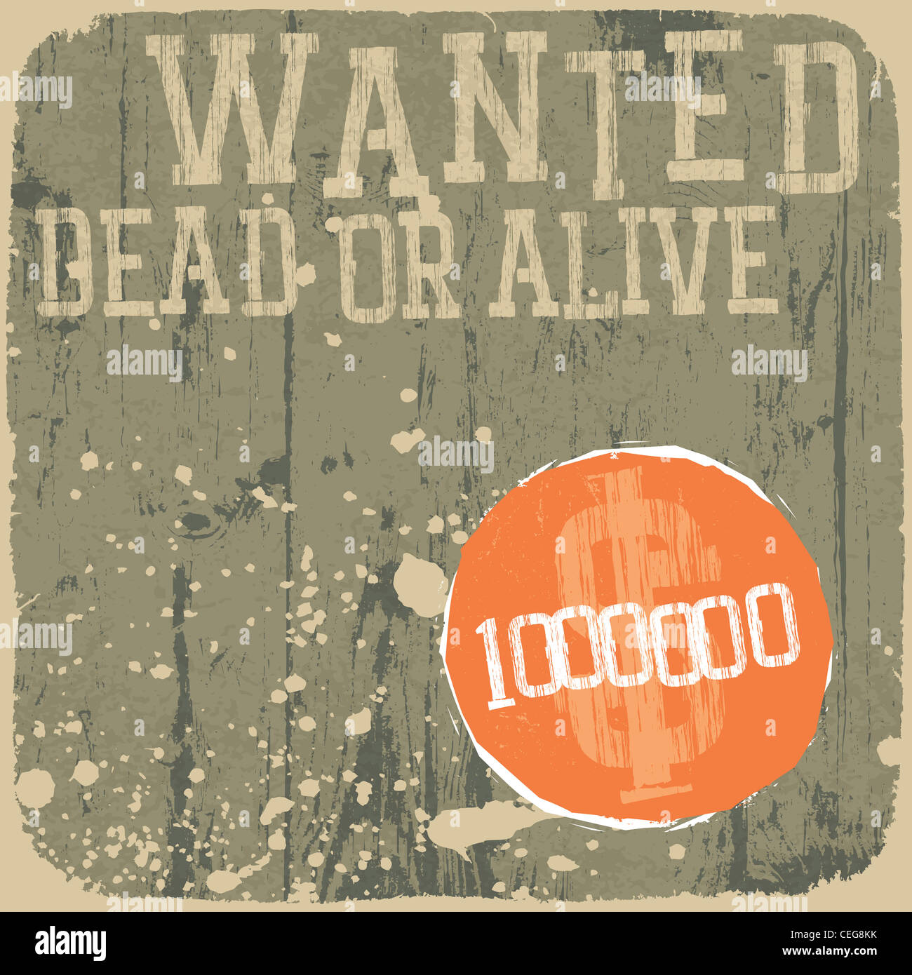 Wanted! Dead or alive. Retro styled poster. Stock Photo