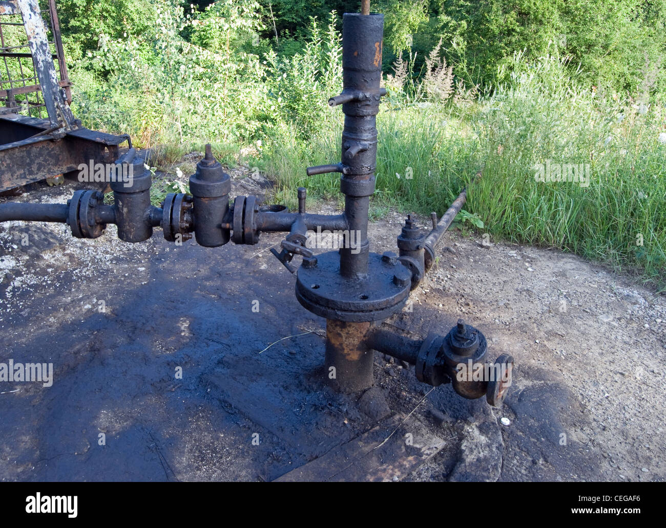 newly installed wellhead in the oil and gas industry Stock Photo Alamy