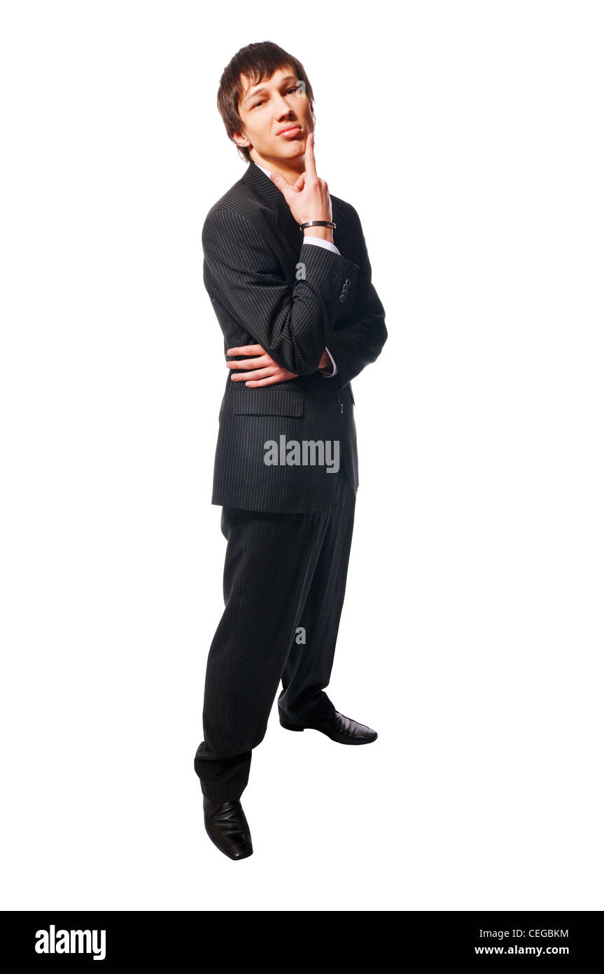Young man wearing business suit isolated on white background Stock ...