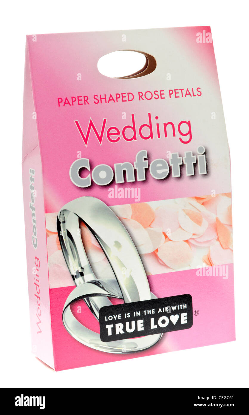 Box of Wedding Confetti Stock Photo Alamy