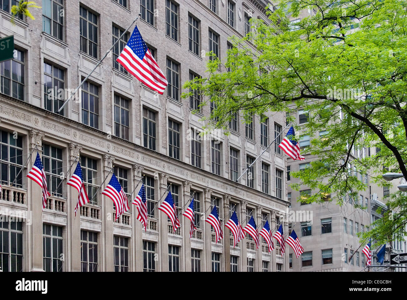 Flags in Memorial Day, New York City Stock Photo