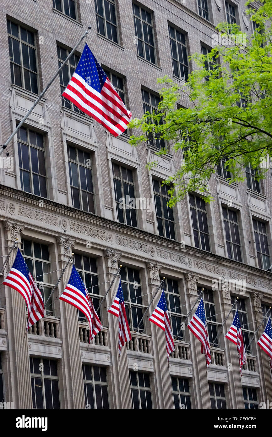 Flags in Memorial Day, New York City Stock Photo