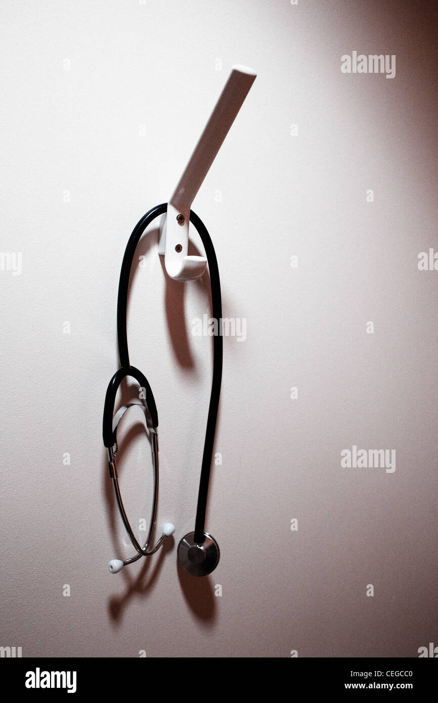 Stethoscope hanging up in hospital Stock Photo Alamy