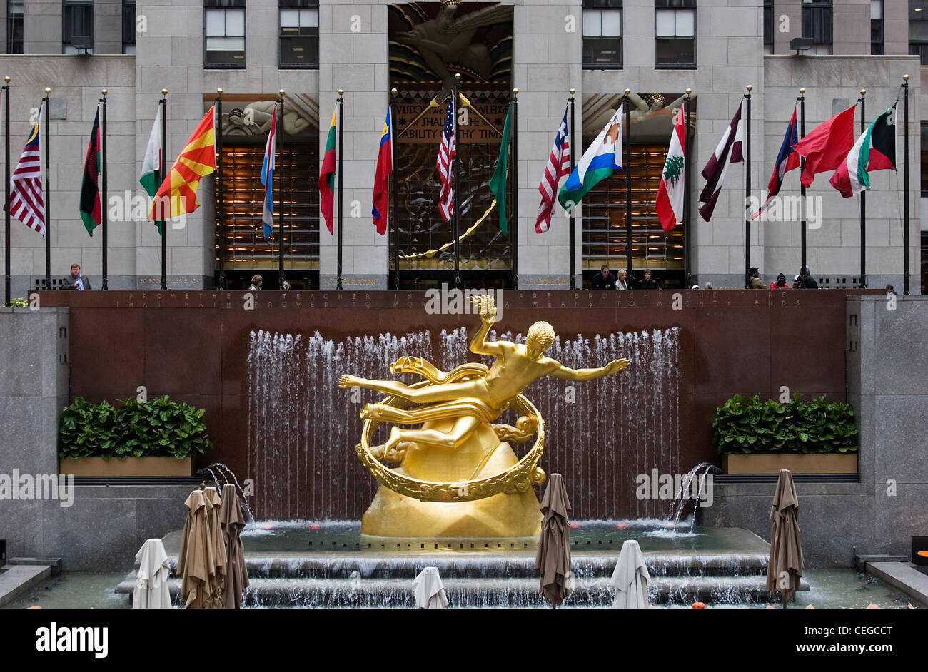 Rockefeller center details, New York City Stock Photo