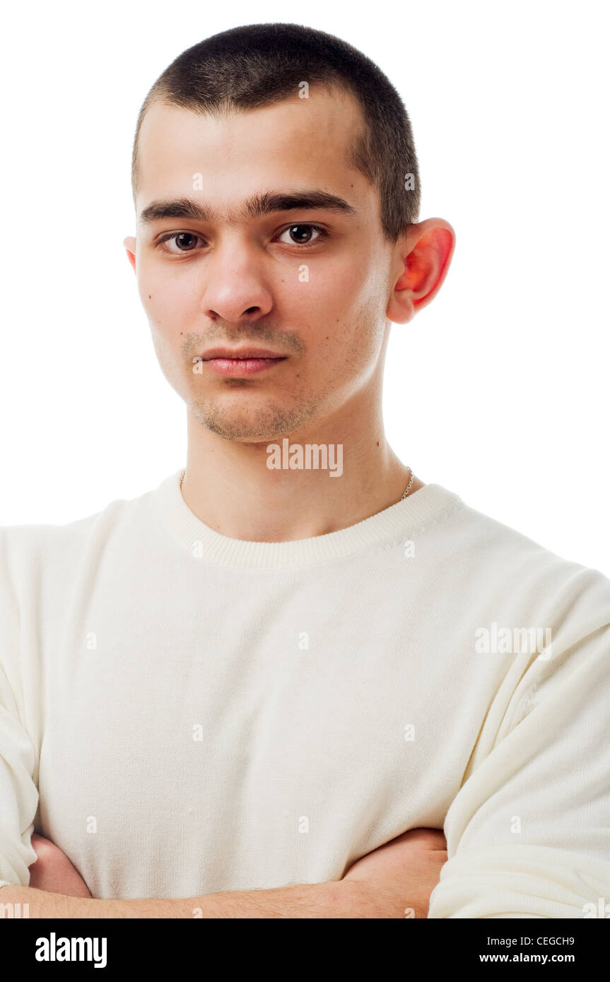 Young caucasian man isolated on white background Stock Photo - Alamy