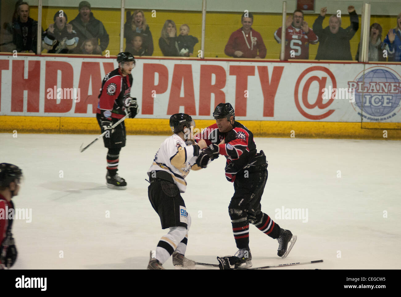 Ice Hockey player fighting Stock Photo Alamy