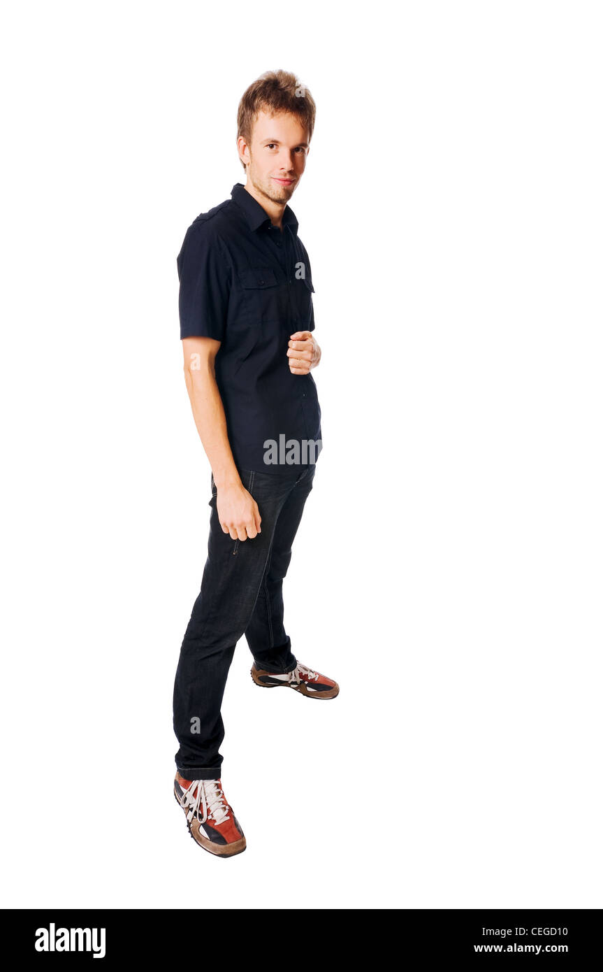 Casual young man isolated on white background Stock Photo - Alamy