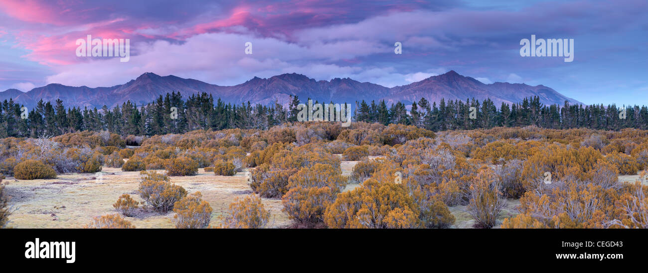 Mountains near Te Anau as seen from the Wilderness Area Scientific Reserve Stock Photo