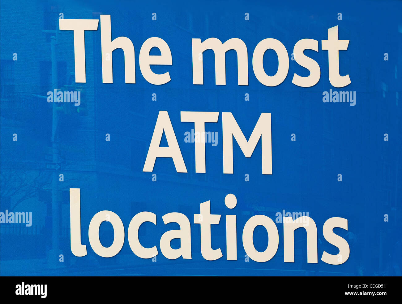 bank sign the most ATM locations Stock Photo Alamy